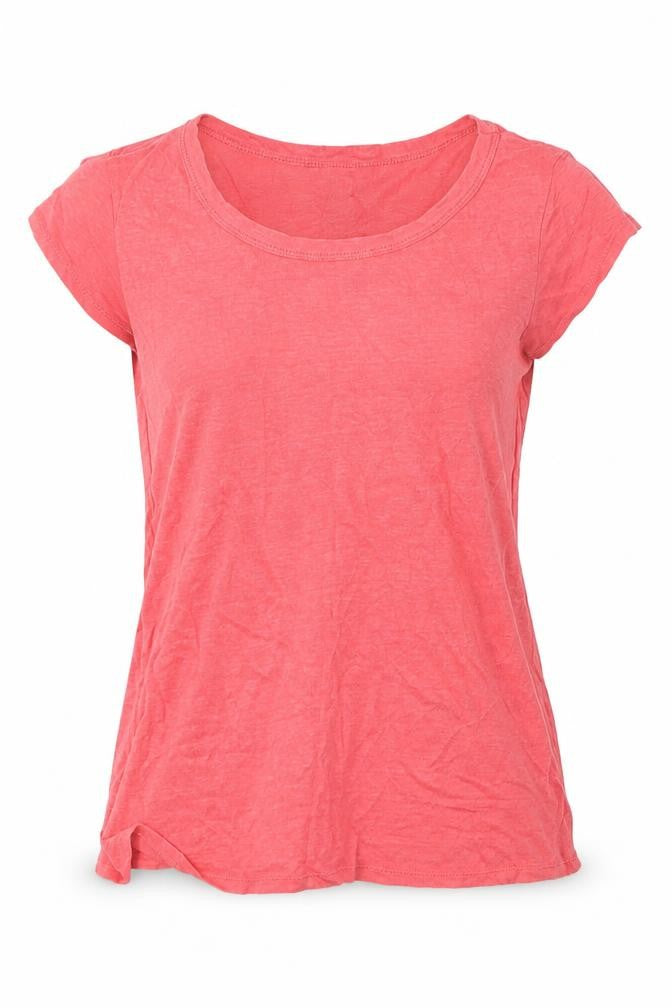 Benetton Women's Pink Linen T-Shirt Size M Classic