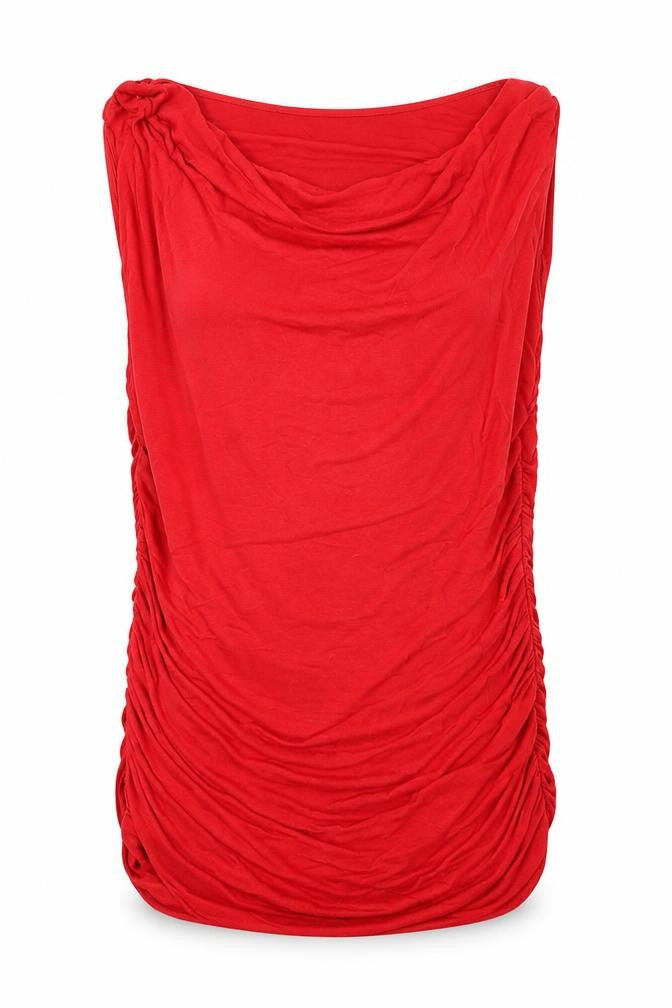 Front view of Phase Eight Women's Red Cowl Neck Blouse M