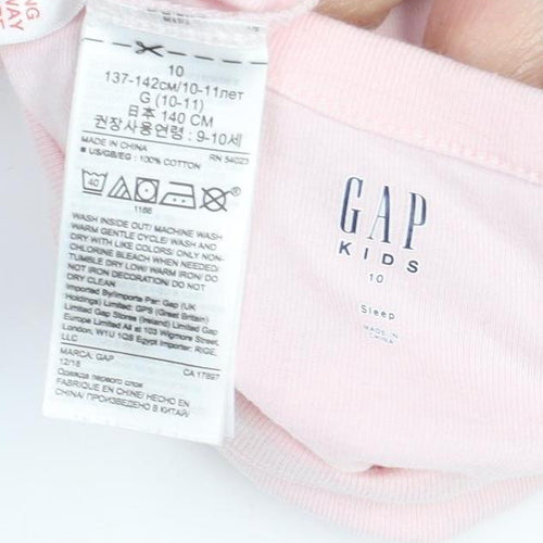 GAP Girls Pink Breakfast Graphic T-Shirt, Size 10-11 Regular