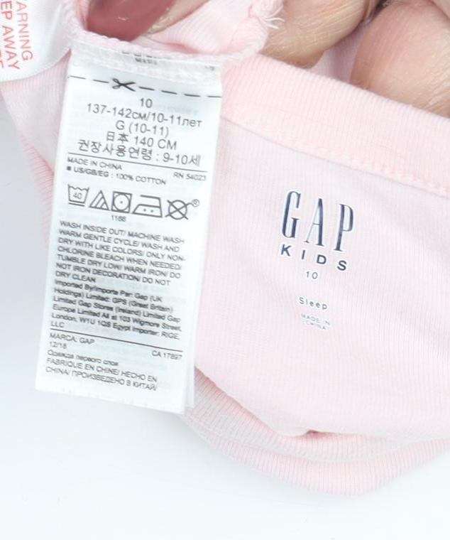 GAP Girls Pink Breakfast Graphic T-Shirt, Size 10-11 Regular