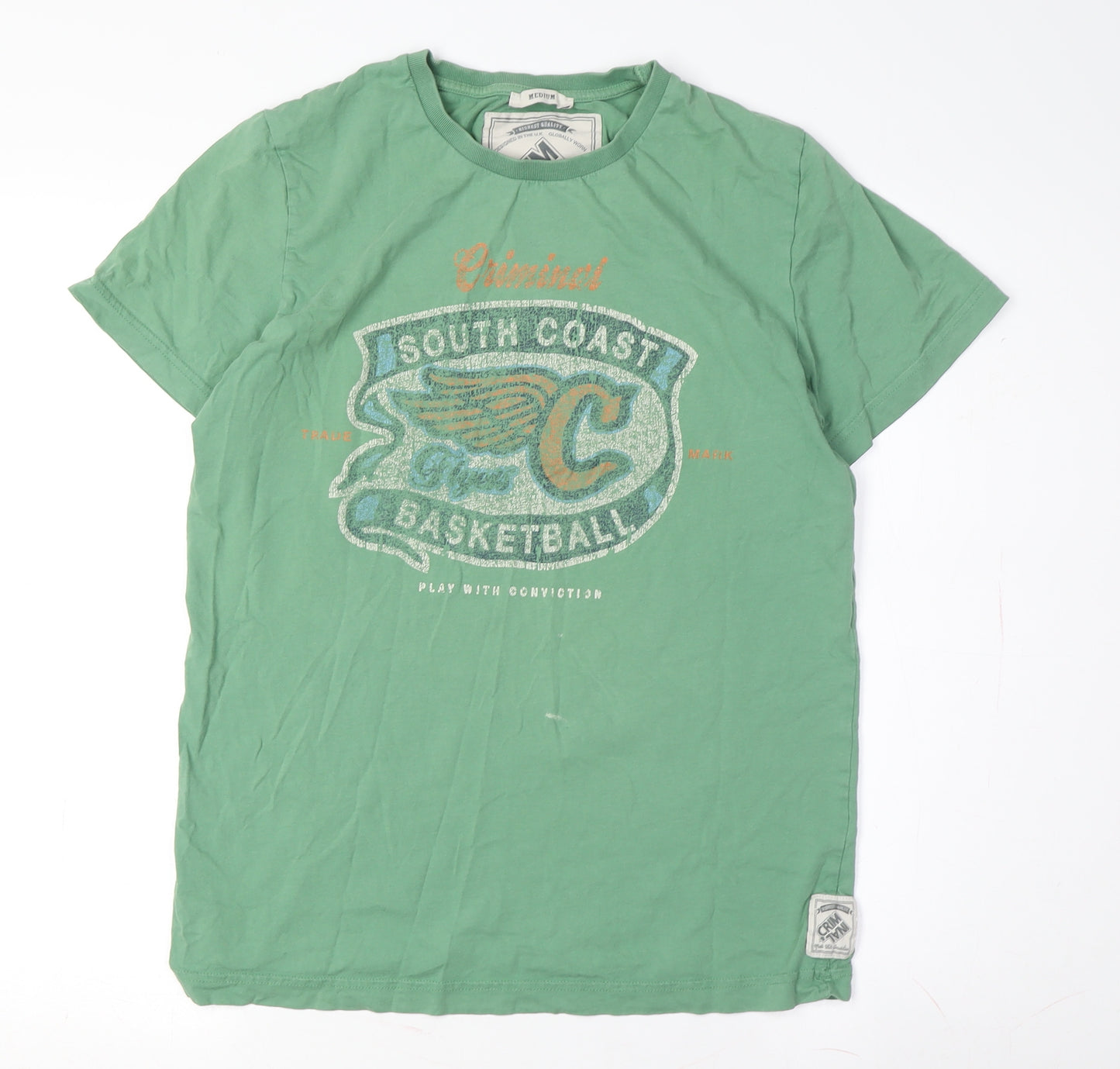 Criminal Damage Men's Green Medium Sports T-Shirt