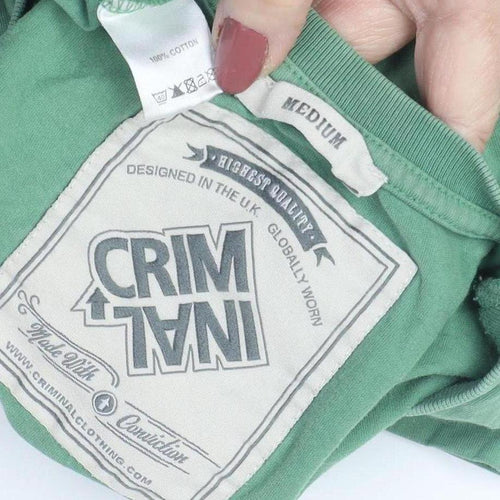 Criminal Damage Men's Green Medium Sports T-Shirt