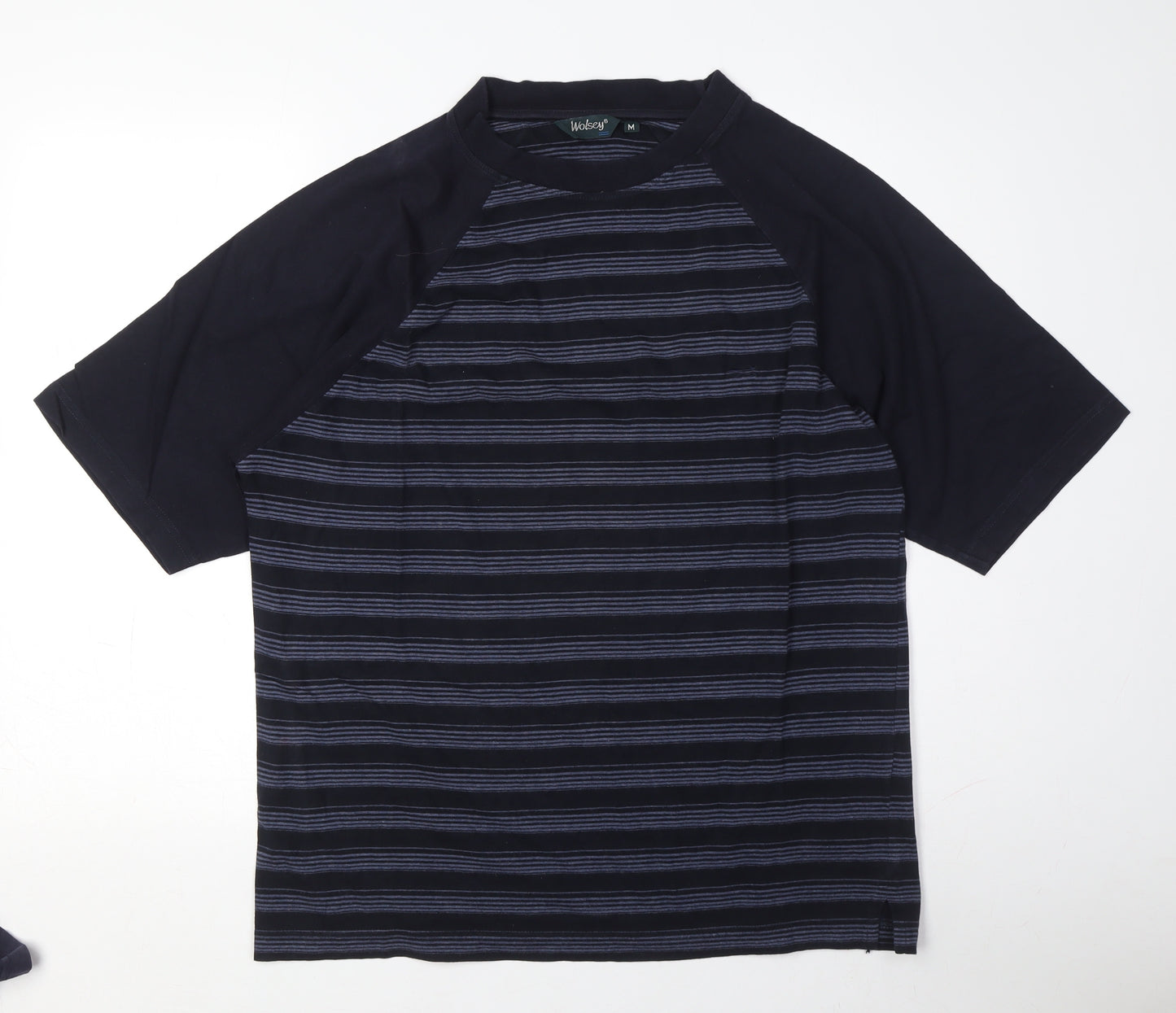 Wolsey Men's Black Striped Short Sleeve T-Shirt M