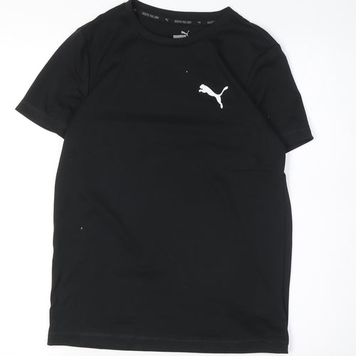 Puma Boys Black T-Shirt for Gym & Running, Size 11-12 Years