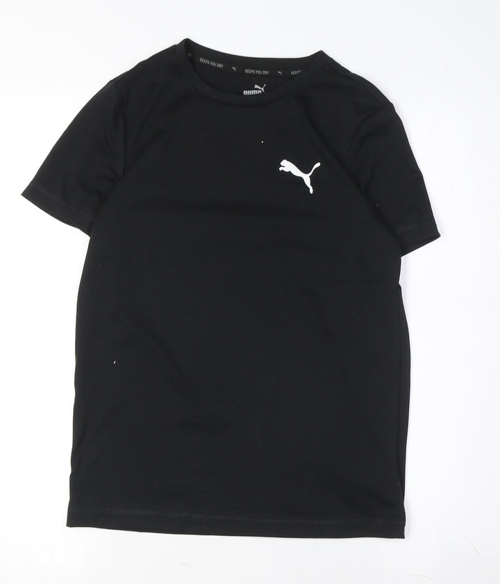 Puma Boys Black T-Shirt for Gym & Running, Size 11-12 Years
