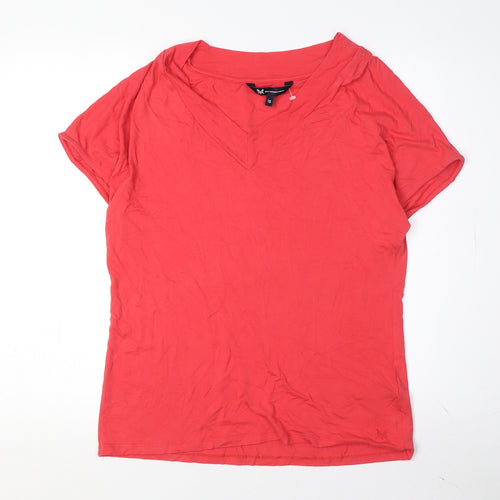 New Look Women's Red V-Neck T-Shirt, Size 12