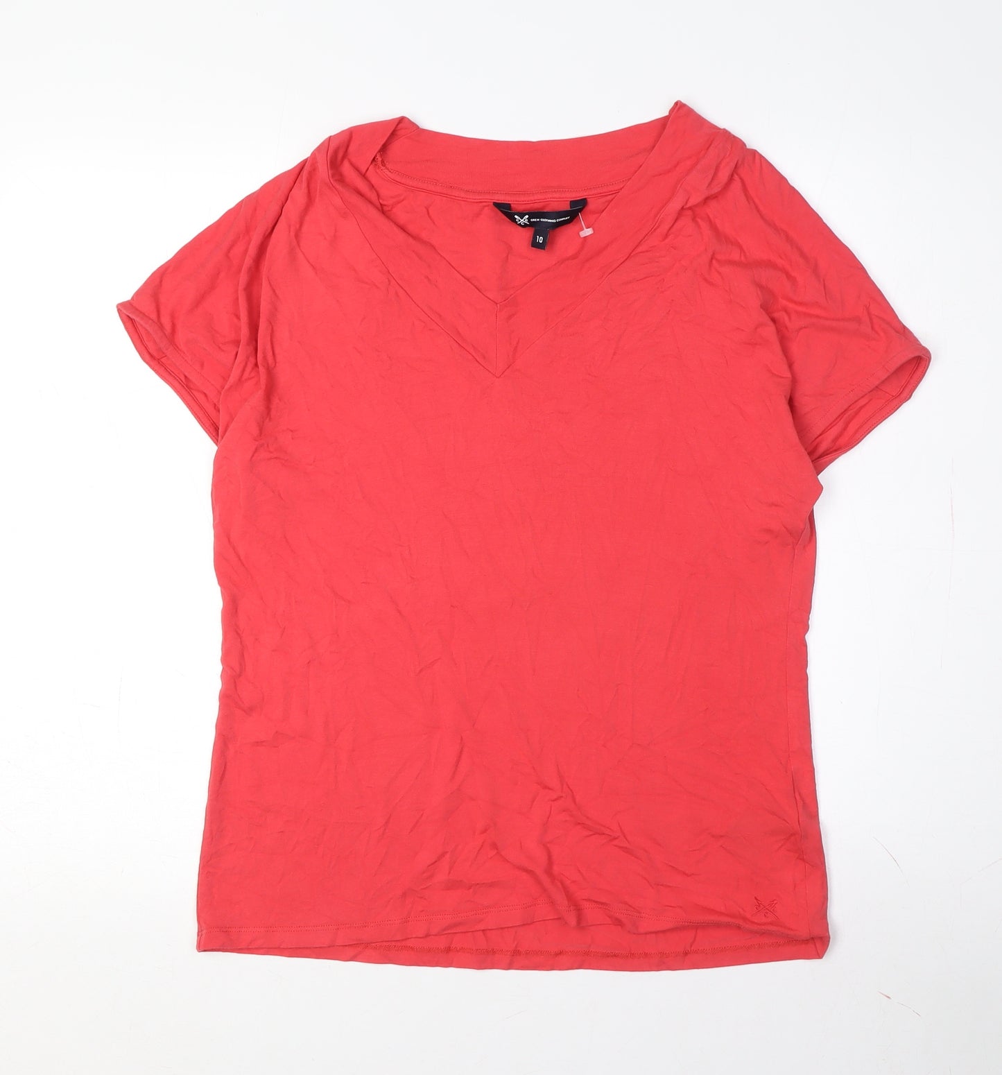 New Look Women's Red V-Neck T-Shirt, Size 12