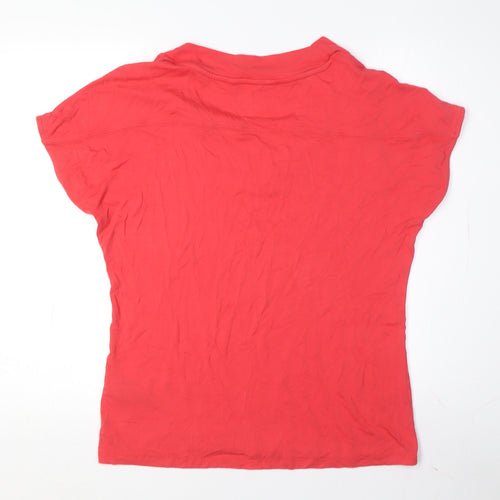 New Look Women's Red V-Neck T-Shirt, Size 12