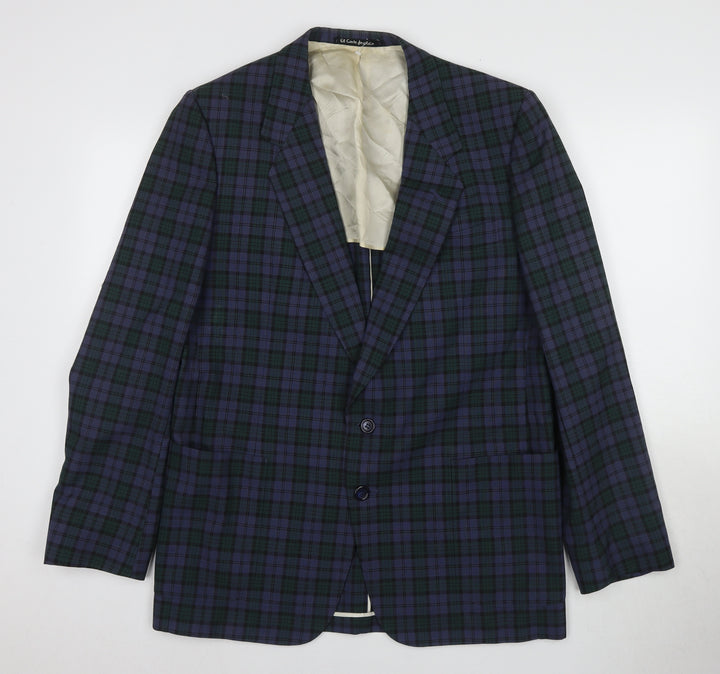 Vintage Men's Multicoloured Plaid Blazer Size UK 44R