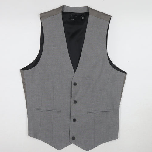 ASOS Men's Grey Suit Waistcoat Size 40 Regular Fit