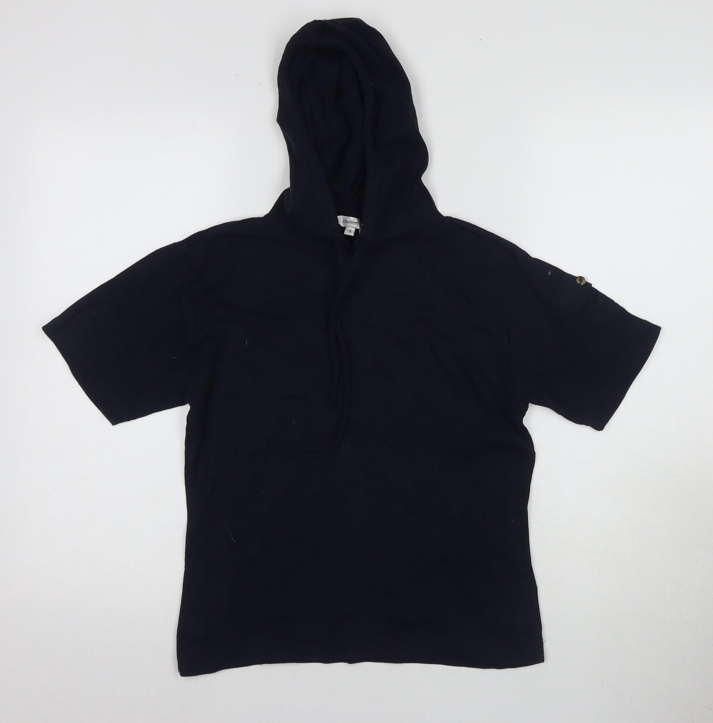 US Polo Women's Black Hooded T-Shirt Size 16