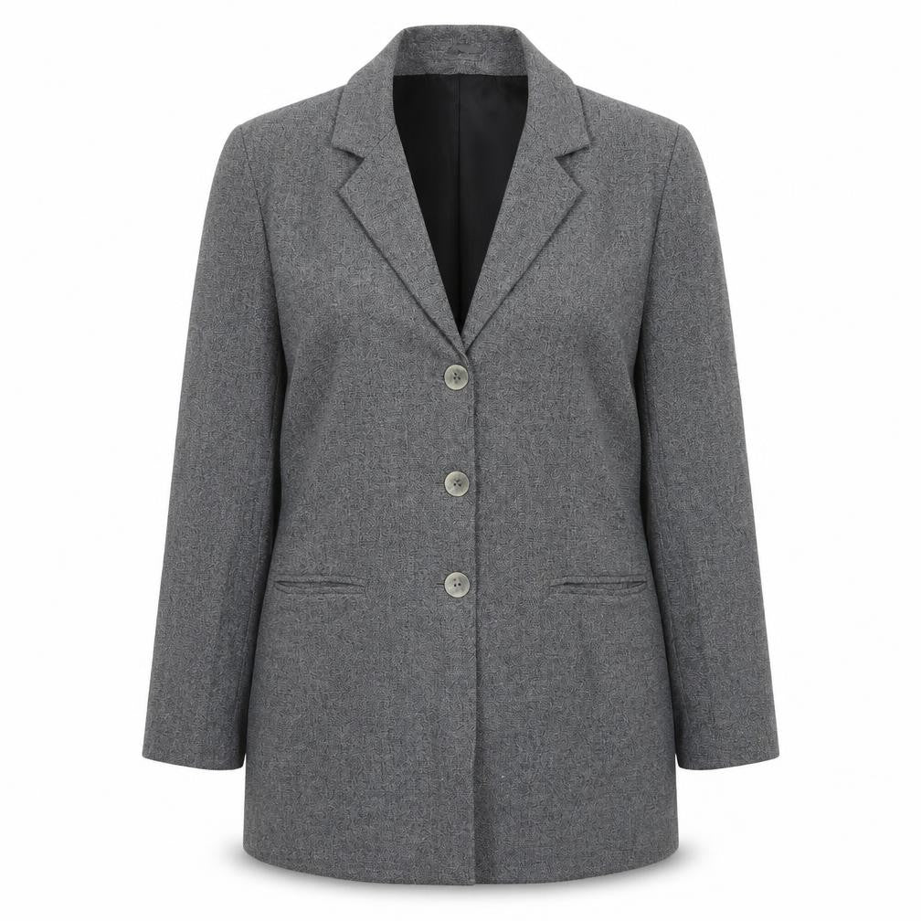 Front view of Epic London Women's Grey Classic Blazer, size 14
