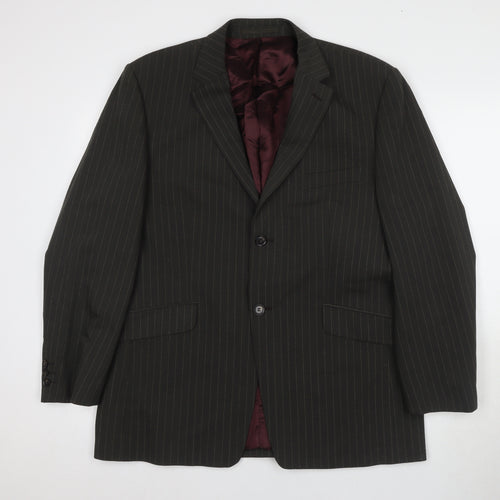 Jeff Banks Men's Black Striped Blazer 42S