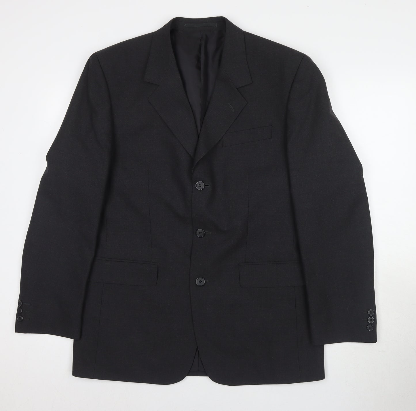 Simon Jersey Men's Black Blazer, Regular Fit, 40R