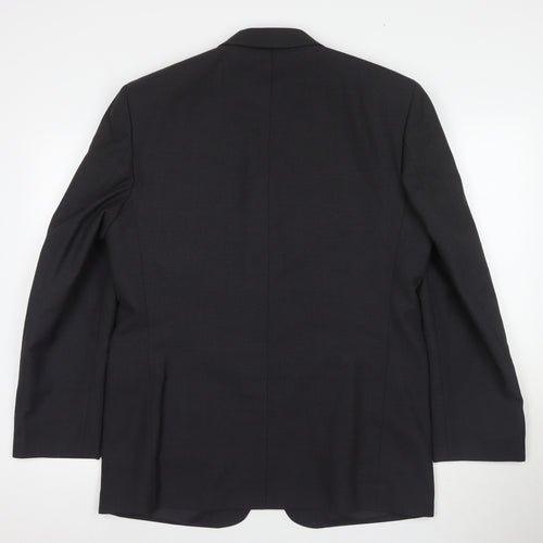 Simon Jersey Men's Black Blazer, Regular Fit, 40R