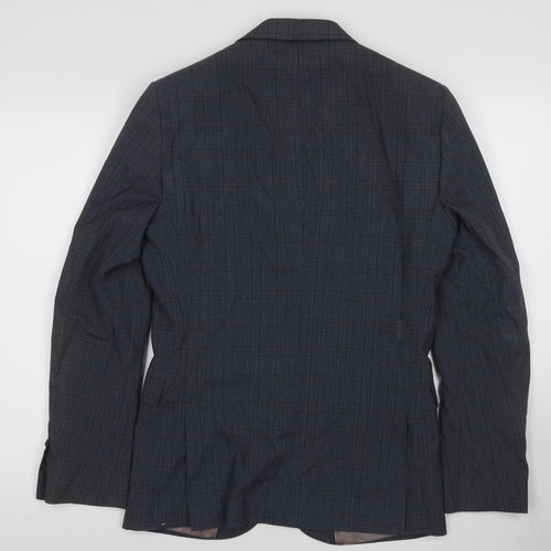 Next Men's Blue Check Blazer, Size 36, Classic Style