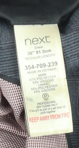 Next Men's Blue Check Blazer, Size 36, Classic Style