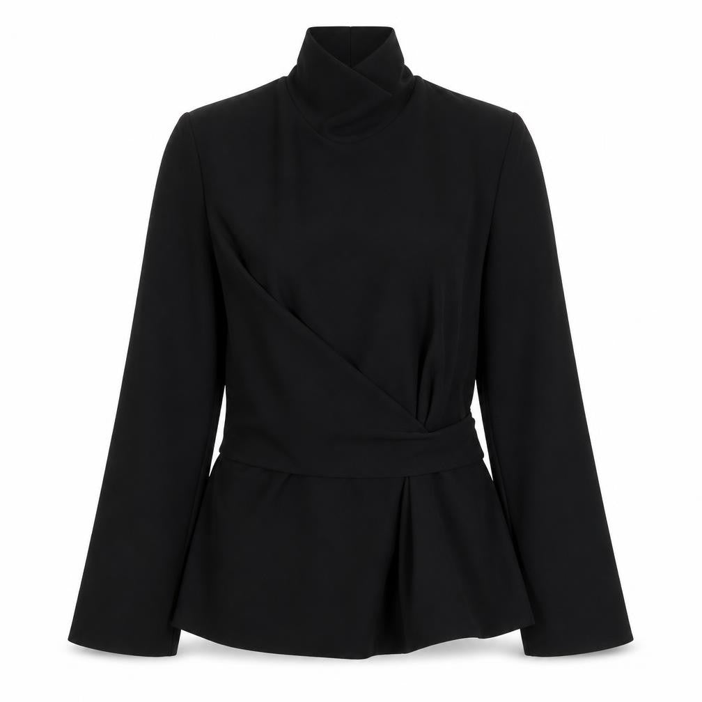 Front view of Zara Women's Black Long Sleeve Top, size 10