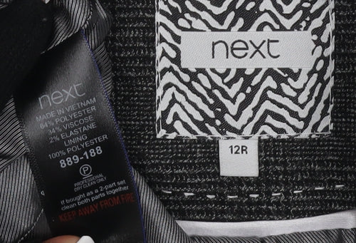 Next Women's Black Blazer Size 12 Classic Checked