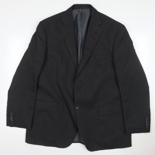 Marks and Spencer Men's Black Striped Suit Jacket, 42R