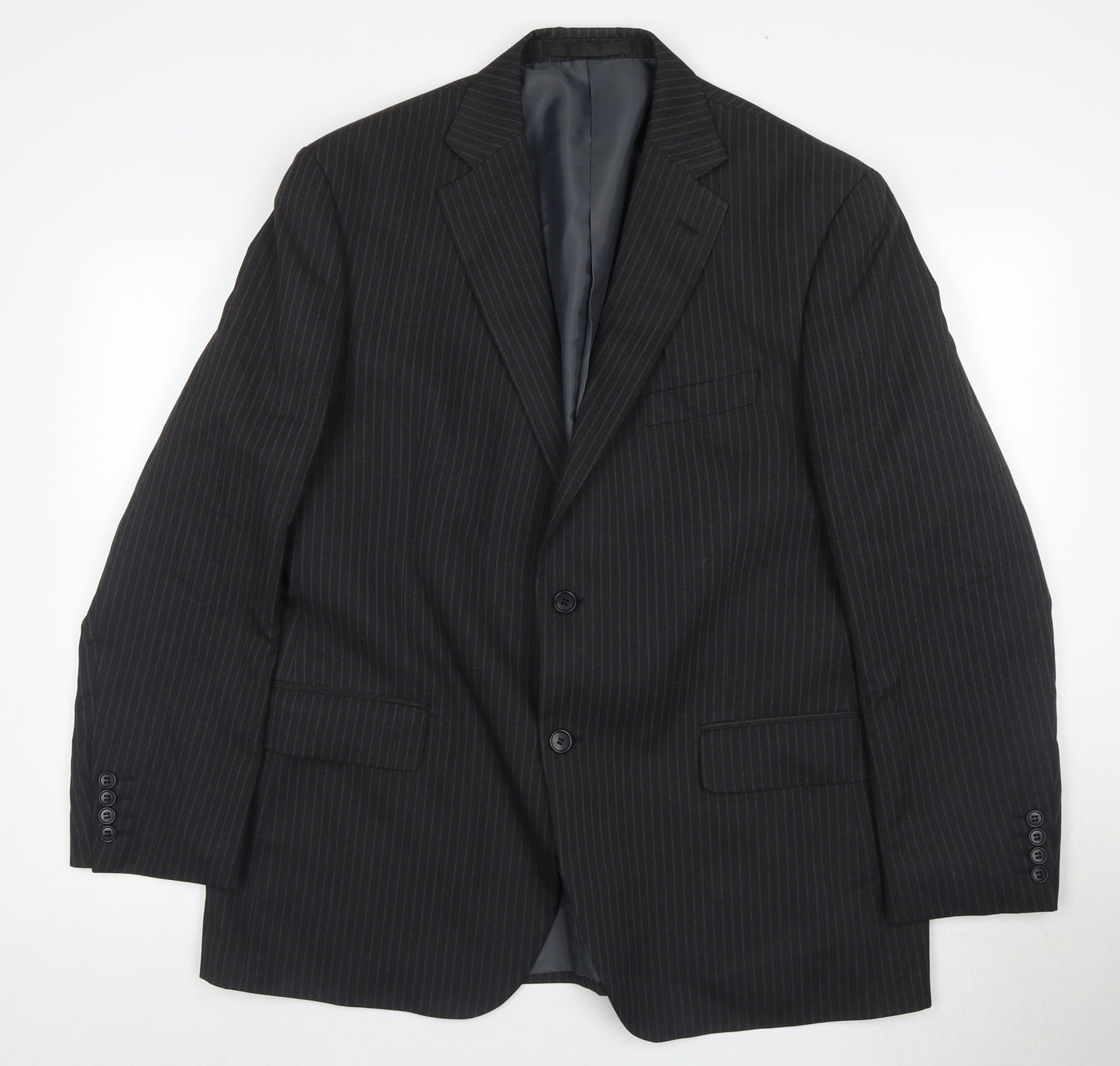 Marks and Spencer Men's Black Striped Suit Jacket, 42R