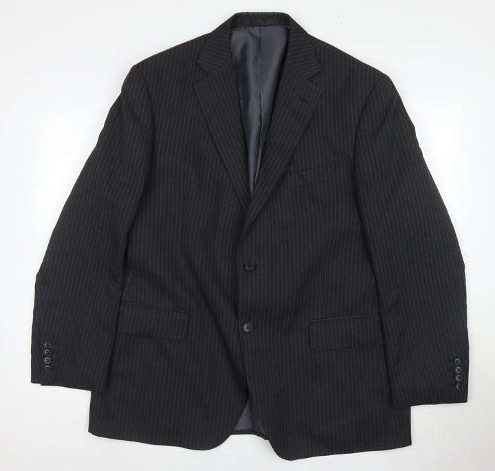 Marks and Spencer Men's Black Striped Suit Jacket, 42R