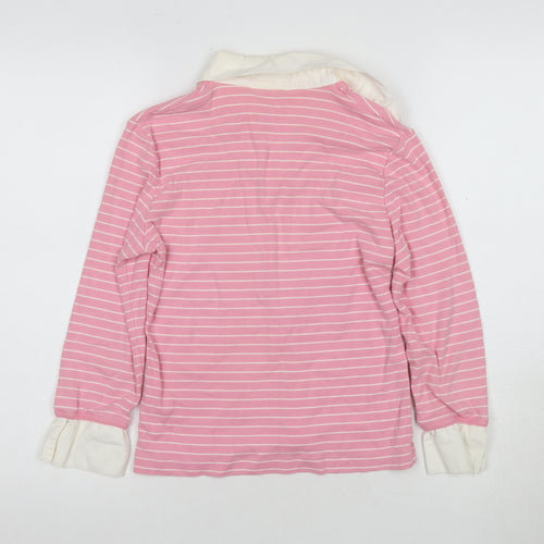 Next Women's Pink Striped Polo Top Size 12 Collared
