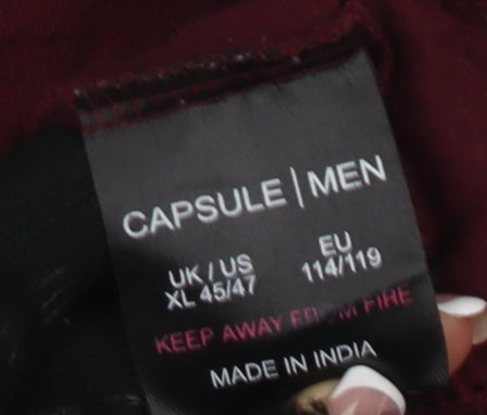 Capsule Men's Red XL Long Sleeve Crew Neck T-Shirt