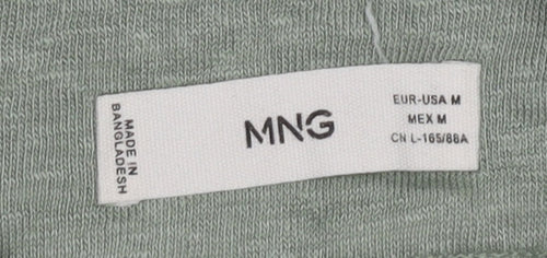 MNG Women's Green Linen Polo Shirt Size 12