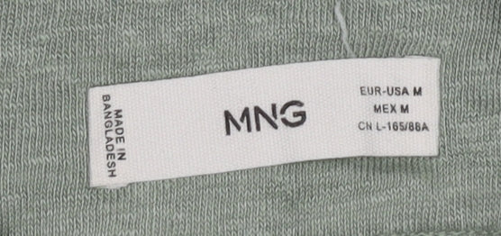 MNG Women's Green Linen Polo Shirt Size 12