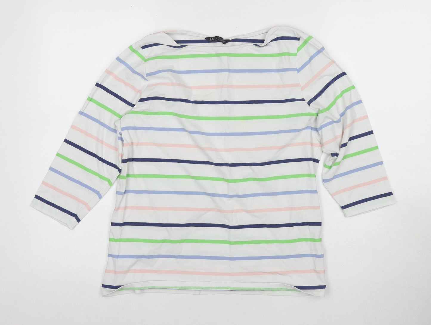 Marks and Spencer Women's Multicoloured Striped Top Size 16