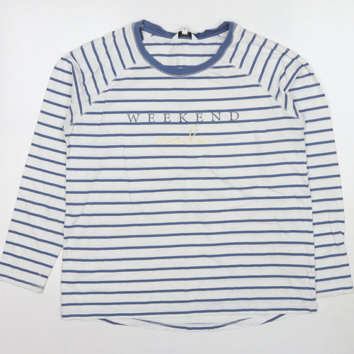 Next Women's Blue Stripe Long Sleeve Nightshirt UK 14