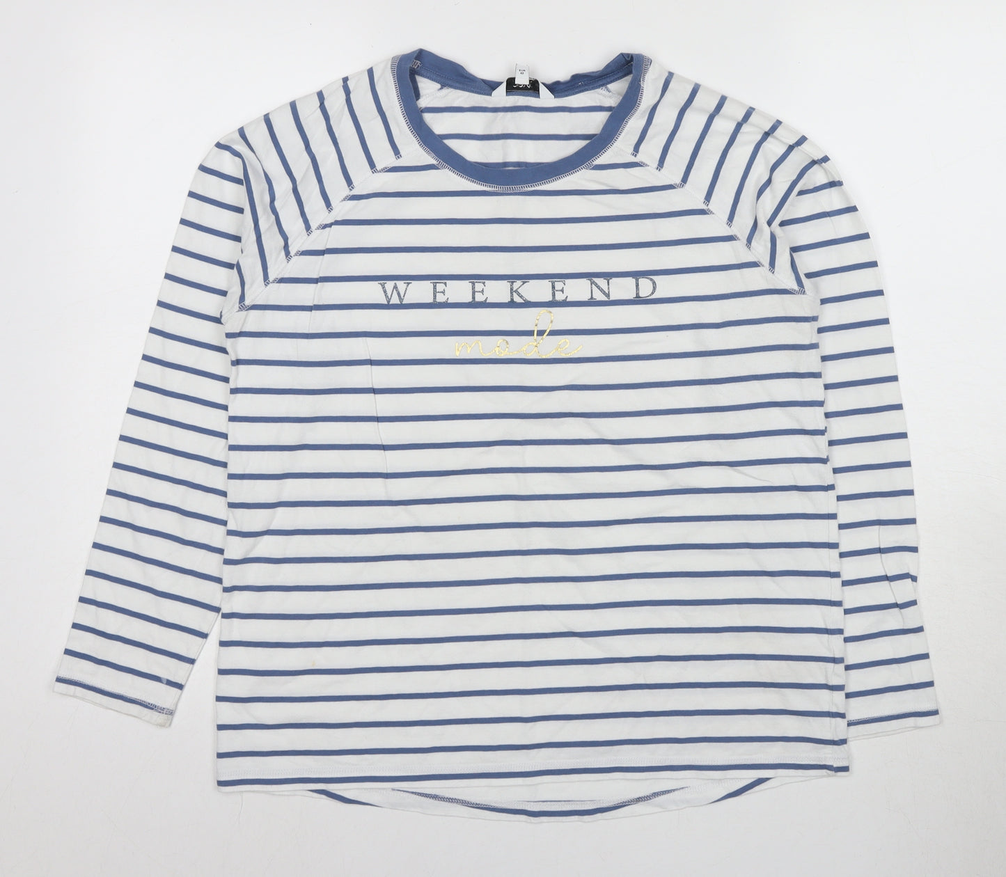 Next Women's Blue Stripe Long Sleeve Nightshirt UK 14