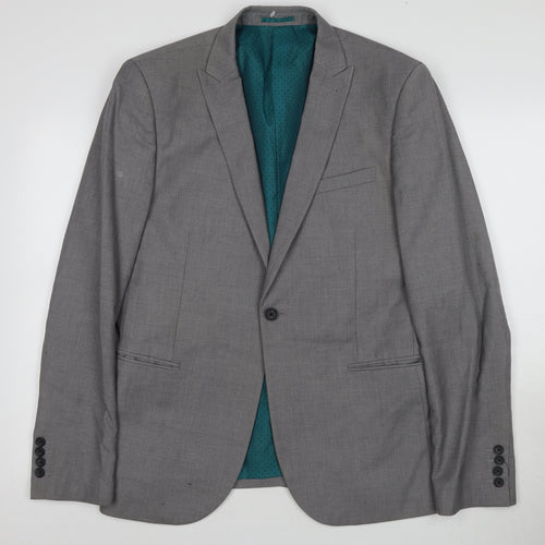 Next Men's Grey Suit Jacket, Size 42L, Business, Two-Button