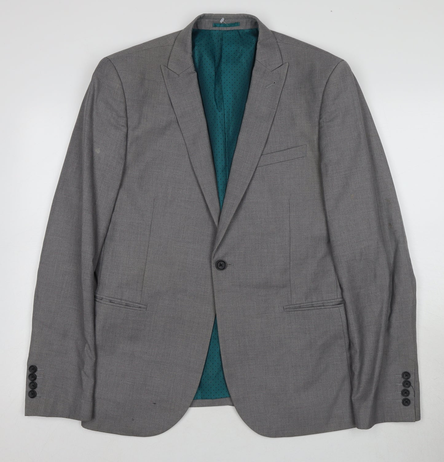 Next Men's Grey Suit Jacket, Size 42L, Business, Two-Button