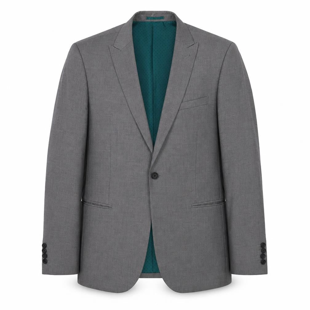 Front view of Next Men's Grey Suit Jacket, size 42L, Business, Two-Button