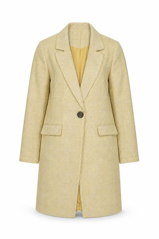 Front view of New Look Beige Check Blazer, size 10, Women's Casual