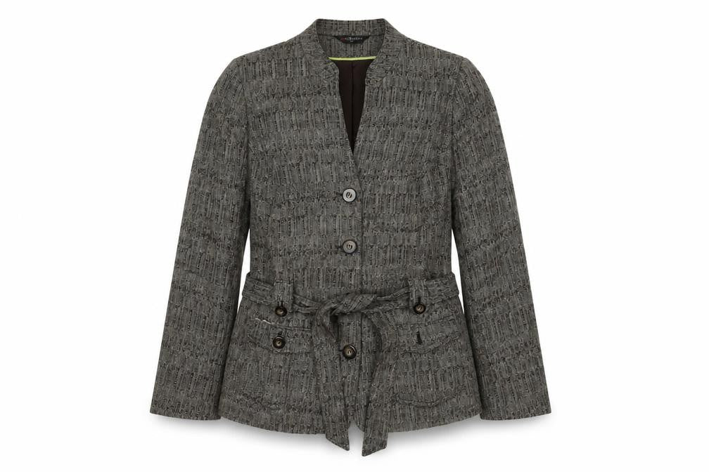 Front view of Bonmarché Women's Brown Military Blazer, size 14