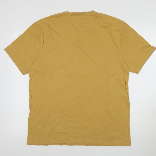 Topman Men's Yellow Crew Neck T-Shirt - Size M