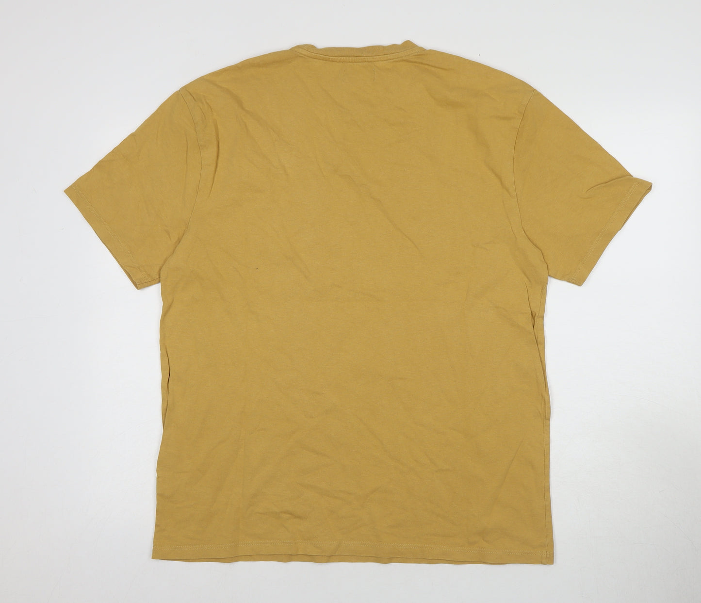 Topman Men's Yellow Crew Neck T-Shirt - Size M