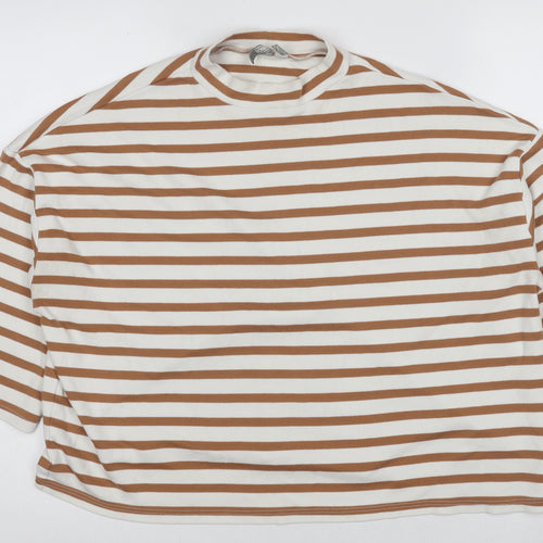 ASOS Women's Brown Striped Top, Size 12, Casual Jersey