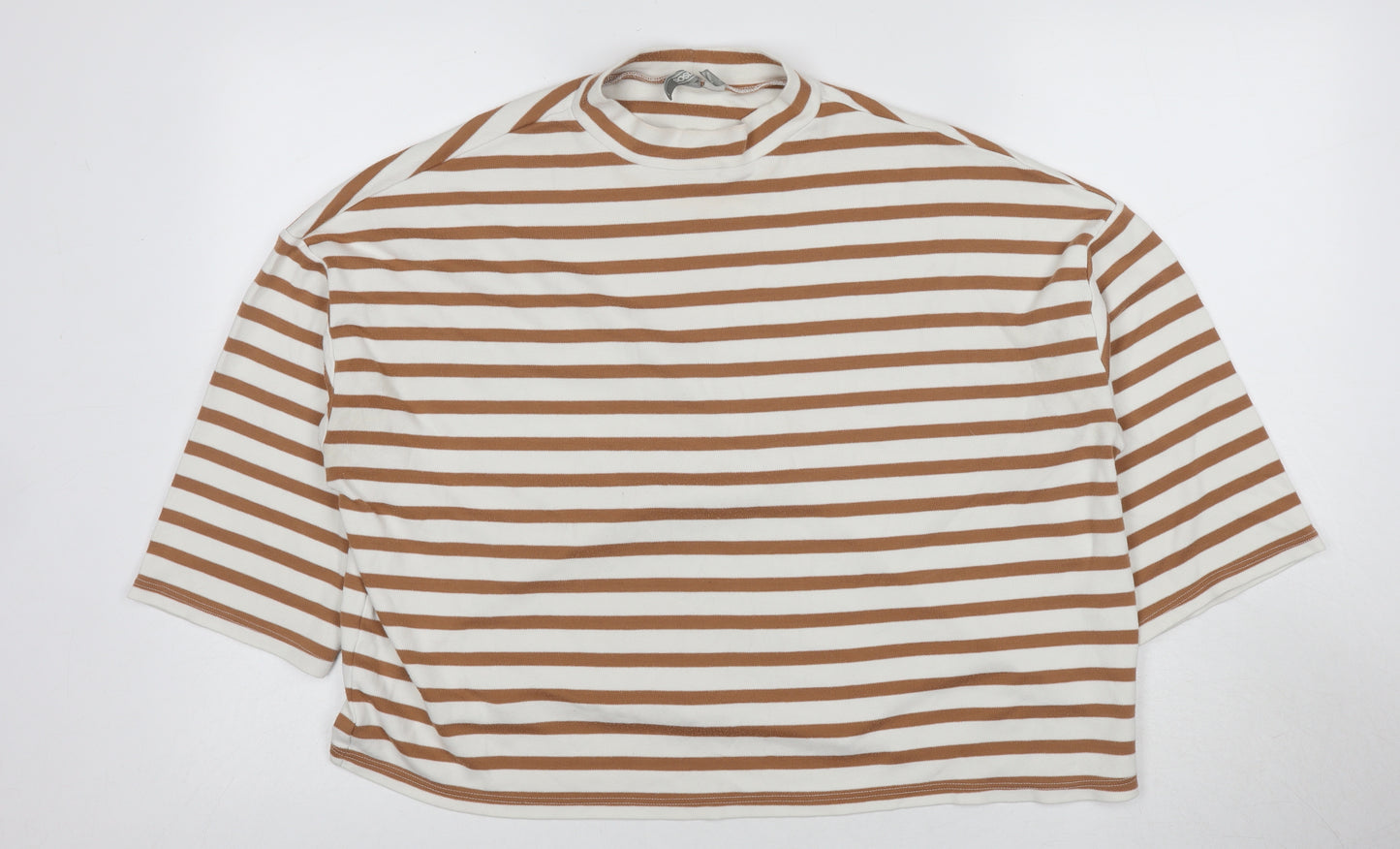 ASOS Women's Brown Striped Top, Size 12, Casual Jersey
