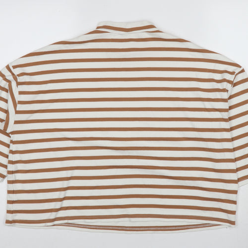 ASOS Women's Brown Striped Top, Size 12, Casual Jersey