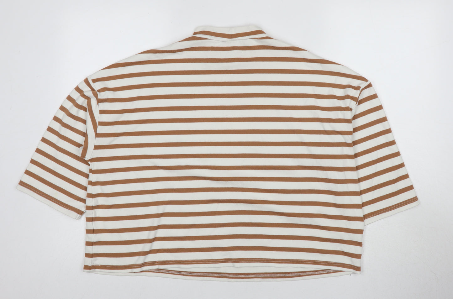 ASOS Women's Brown Striped Top, Size 12, Casual Jersey