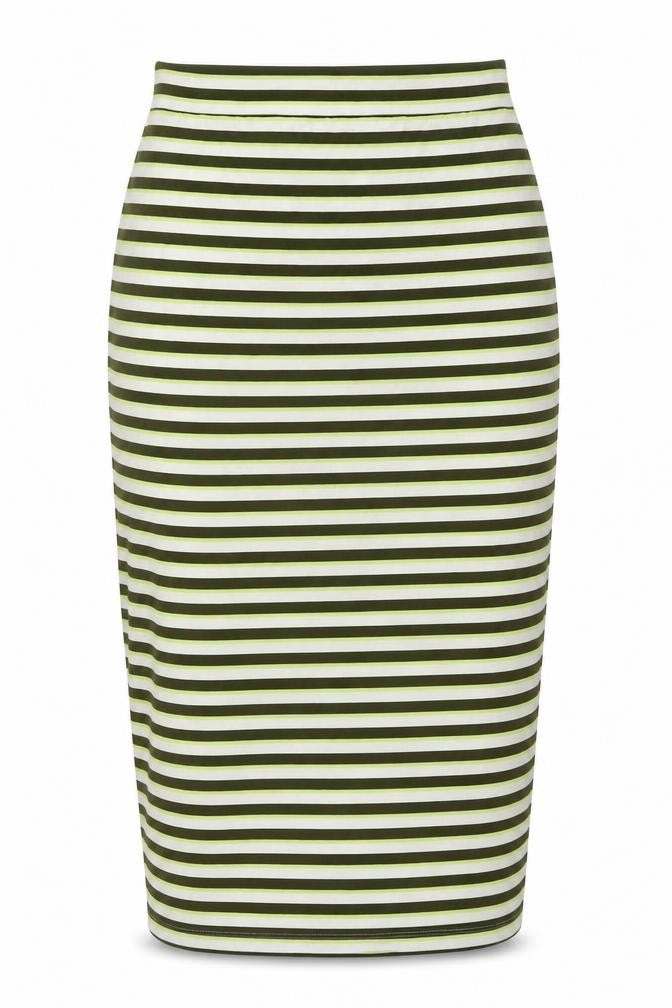 Front view of South Women's Multicoloured Stripe Pencil Skirt, size 10