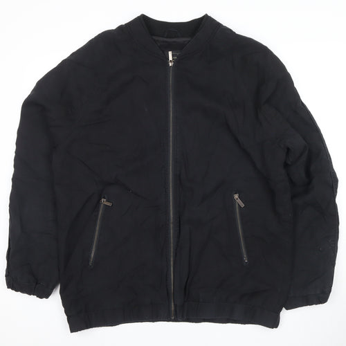 River Island Men's Black Bomber Jacket Size 4