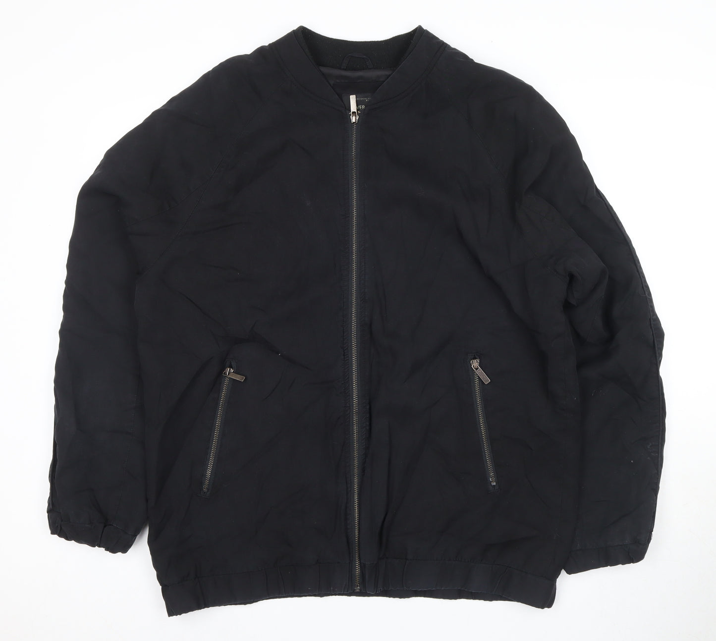 River Island Men's Black Bomber Jacket Size 4