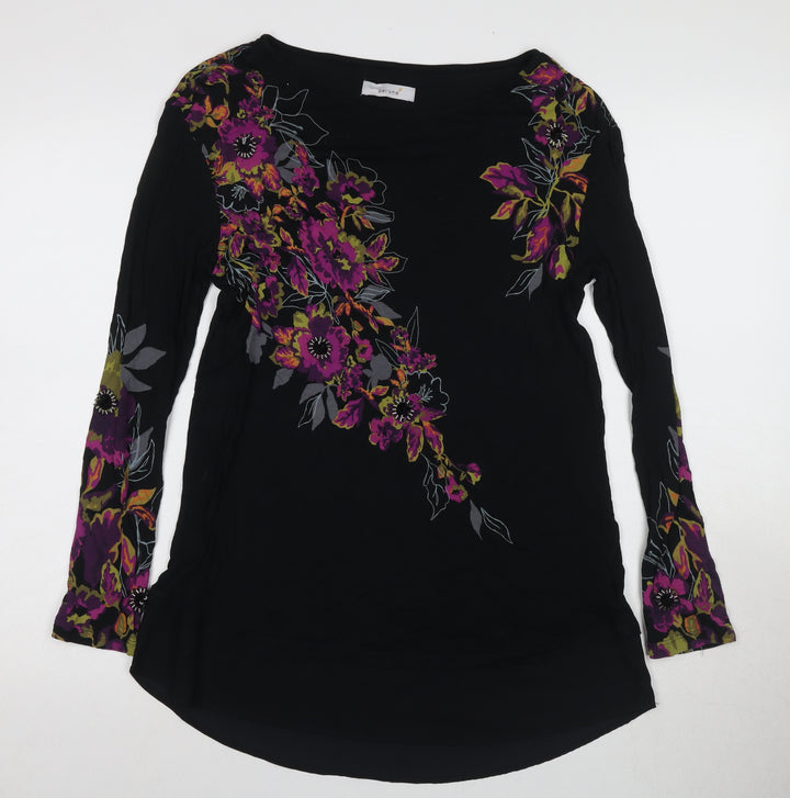 Marks and Spencer Women's Black Floral Embroidered Shift Dress Size 12