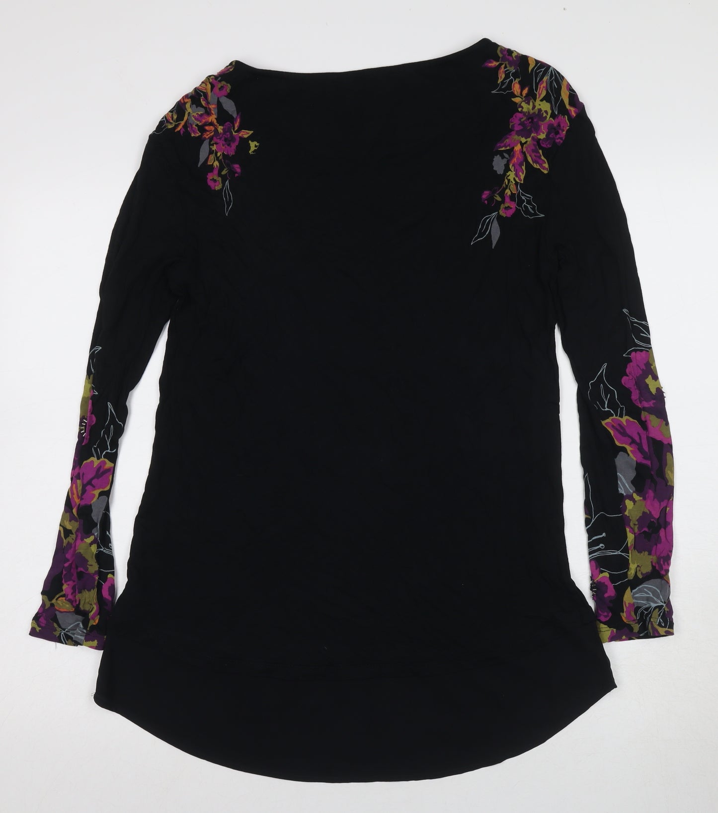 Marks and Spencer Women's Black Floral Embroidered Shift Dress Size 12