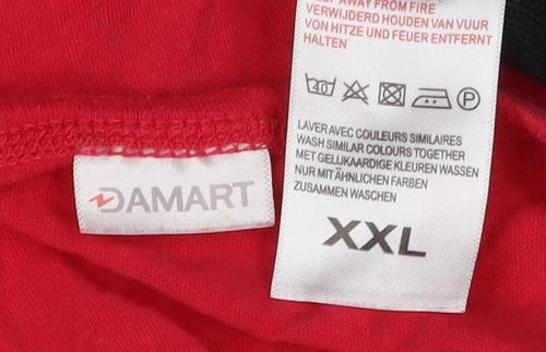 Damart Women's Red Cotton Pyjama Top 2XL Long Sleeve